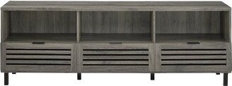 Visconti Boho Slat Door Storage Console TV Stand for TVs up to 80 - Saracina Home