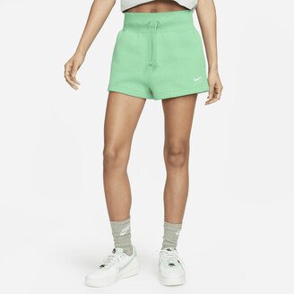 Women's Sportswear Phoenix Fleece High-Waisted Shorts in Green