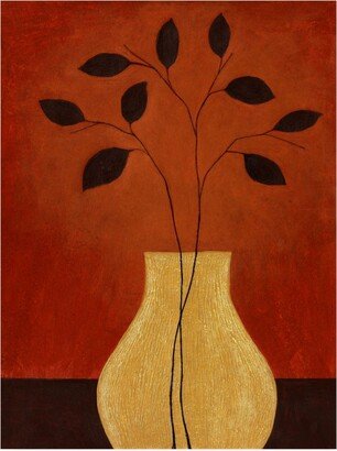 Pablo Esteban Yellow Vase Against Red Canvas Art - 36.5
