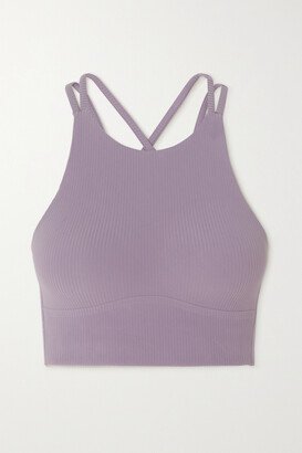 Like A Cloud B/c Ribbed Stretch Sports Bra - Purple