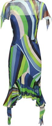 Iride printed silk chiffon midi dress