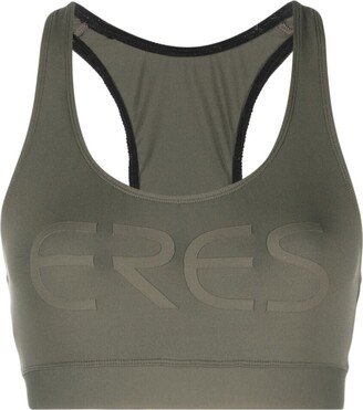 Sporty appliqué-logo sports bra