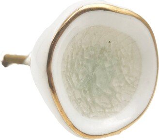 Crater Ceramic Knob With Cream Center, Drawer Pull, Kitchen Cabinet Dresser