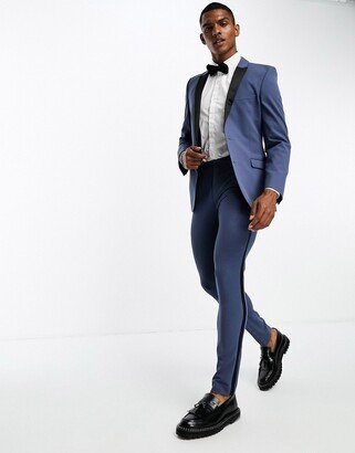 super skinny tuxedo suit pants in airforce blue