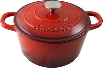 Artisan 5 Quart Round Enameled Cast Iron Dutch Oven in Scarlet Red