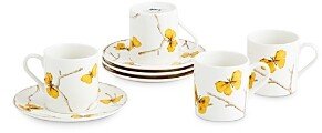 Butterfly Ginkgo Gold Demitasse Set, Service for 4