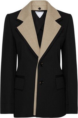 Slim-fit wool suit jacket