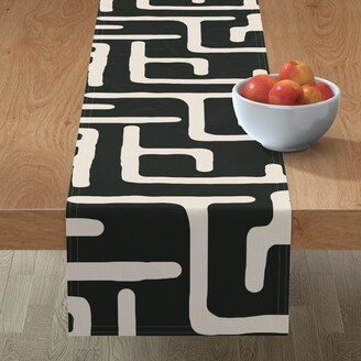 Table Runners: Kuba - Black And Beige Table Runner, 72X16, Black