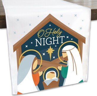 Holy Nativity - Manger Scene Religious Christmas Dining Tabletop Decor Cloth Table Runner 13 X 70 Inches