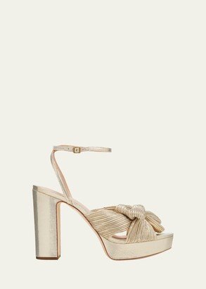 Natalia Pleated Knot Platform Sandals-AA