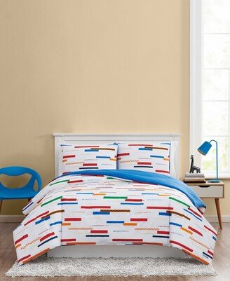 Serpentine Stripe 2 Piece Comforter Set, Twin