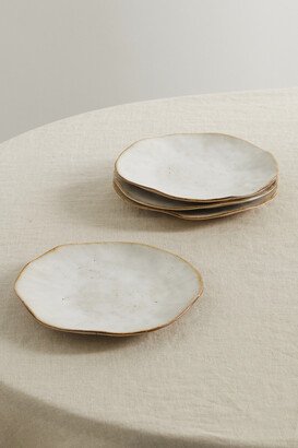 Soho Home - Emden Set Of Four 22cm Glazed Stoneware Side Plates - Ivory