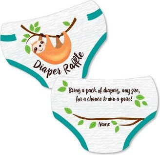 Big Dot of Happiness Let's Hang - Sloth - Diaper Shaped Raffle Ticket Inserts - Baby Shower Activities - Diaper Raffle Game - Set of 24