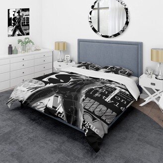 Designart 'Monochrome Cyborg Body II' Modern Duvet Cover Comforter Set