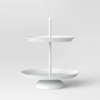 14 Metal 2-Tier Christmas Serving Stand - Wondershop™ White