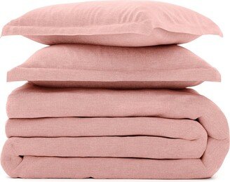 Soft Linen-Blend 3Pc Duvet Cover Set