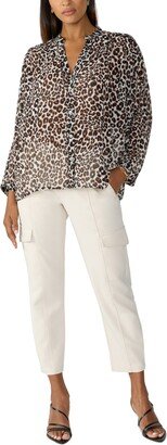 Women's Flow With Me Animal-Print Button-Down Blouse