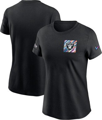 Women's Black Las Vegas Raiders 2023 Nfl Crucial Catch Sideline Tri-Blend T-shirt