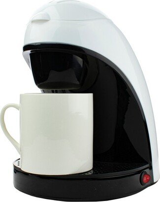 Single-Serve Drip Coffee Maker with Ceramic Mug (White)