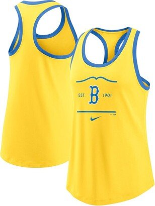 Women's Gold Boston Red Sox City Connect Tri-Blend Tank Top