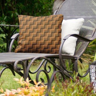 Black Contrast Basketweave Stripes Indoor/Outdoor Pillow