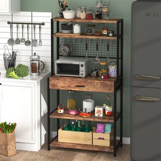 Tribesigns Kitchen Bakers Rack,Microwave Oven Stand Rack with Hutch and Drawer