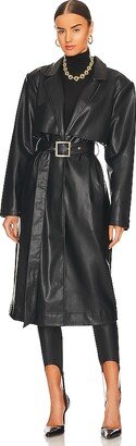 Faux Leather Trench-AA