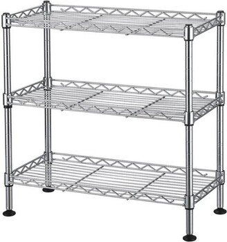 3-Tier Ultra Zinc Cabinet Organizer Adjustable Shelves, Silver - 17.72 x 7.87 x 17.72