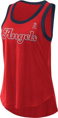 Women's G-iii 4Her by Carl Banks Red Los Angeles Angels Clubhouse Tank Top