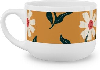 Mugs: Flower Power - Orange Latte Mug, White, 25Oz, Yellow
