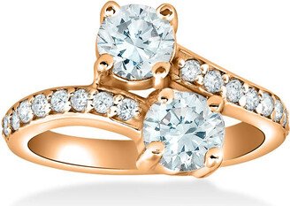 Pompeii3 1 1/2 cttw Forever Us 2-Stone Diamond Engagement Forever Us Ring 14k Rose Gold