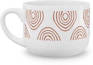 Mugs: Abstract Circle - Terracotta Latte Mug, White, 25Oz, Brown