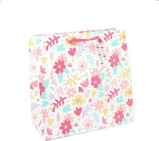 Square Floral Gift Bag with Glitter - Spritz™