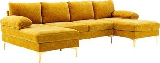 IGEMAN Large U-Shape Sectional Sofa, Double Chaise Lounge Couch