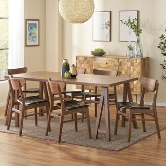 Anise Mid-Century Modern 7 Piece Dining Set with A-Frame Table