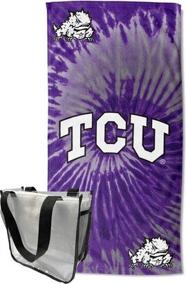 Tcu Horned Frogs 30 x 60 Beach Towel with Clear Bag