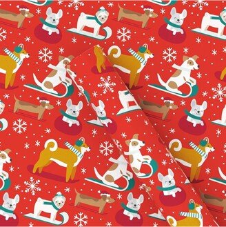 50 sq ft Sledding Dogs Christmas Gift Wrap Red - Wondershop™