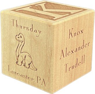 Personalized Baby Block | New Gift Wooden Dinosaur Nursery Décor Grandma