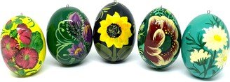 Great Pisanka Wooden Egg Set Easter Decor Hand Made Painted Gift From Ukraine