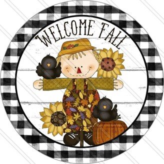 Welcome Fall Sign - Autumn Wreath Metal