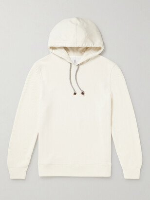 Brushed Cotton-Jersey and Ribbed Virgin Wool, Cashmere and Silk-Blend Hoodie