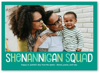 St. Patrick's Day Cards: Fun Squad St. Patrick's Day Card, Blue, 5X7, Signature Smooth Cardstock, Square