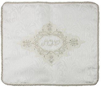 Challah Cover Small Brocade Shabbat 16 x14 - White