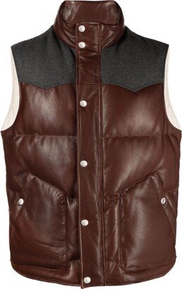 Quilted Padded Leather Gilet