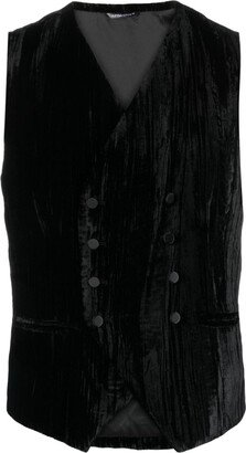 Double-Breasted Velvet Waistcoat