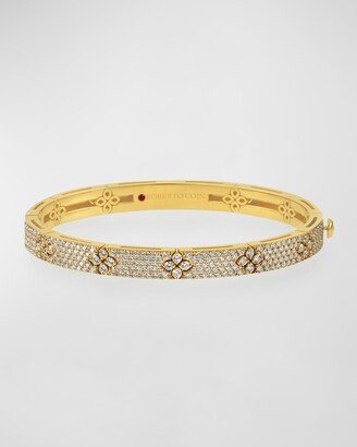 18k Yellow Gold Diamond Pave Bangle