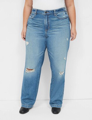 Relaxed Straight Jean With Destruction