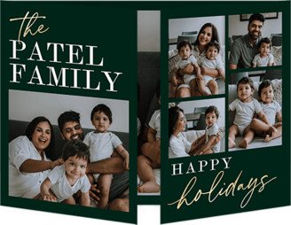 Holiday Cards: Family Autograph Holiday Card, Green, Gate Fold, Holiday, Matte, Folded Smooth Cardstock, Square