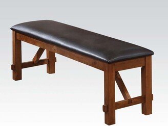 70004 Apollo Bench in Espresso PU & Walnut/Wood