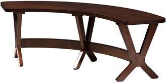 Design Studios Berlin Modern Walnut Finished Wood Curved Dining Bench